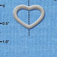 C1832+ - Heart Outline Large Silver Charm (6 charms per package)