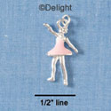 C1836* - Ballet Girl Pointing Silver Charm (6 charms per package)
