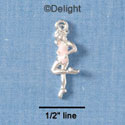 C1838* - Ballet Girl Spinning Silver Charm (6 charms per package)