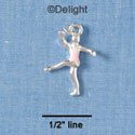 C1839* - Ballet Girl Posing Silver Charm (6 charms per package)