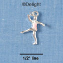 C1839* - Ballet Girl Posing Silver Charm (6 charms per package)