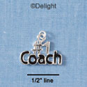 C1851 - #1 Coach Black Silver Charm (6 charms per package)