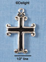 C1871 - Cross Black Large Silver Charm (6 charms per package)
