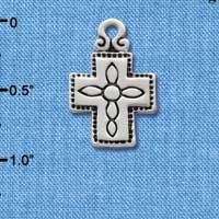 C1872 - Cross Silver Charm (6 charms per package)