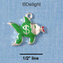 C1878* - Fun Fish Dollar Sign Silver Charm (6 charms per package)