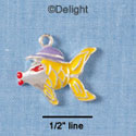 C1879* - Fun Fish Sun Hat Silver Charm (6 charms per package)