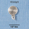 C1892 - Circle Drop Silver Charm (6 charms per package)