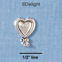C1893 - Heart Drop Silver Charm (6 charms per package)