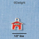 C1894 - Dog House Top Dog Flat Silver Charm (6 charms per package)