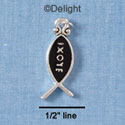 C1902 - Christian Fish Ixoye Silver Charm (6 charms per package)
