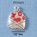 C1904 - Envelope XOXO Silver Charm (6 charms per package)