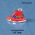 C1927 - Red Hat With Waves Silver Charm (6 charms per package)