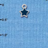 C1933+ - Star Blue 2 Sided Silver Charm Mini (6 charms per package)