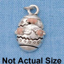 C1944 - Egg Small Silver Charm (6 charms per package)