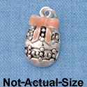 C1945 - Easter Egg Bow Small Silver Charm (6 charms per package)