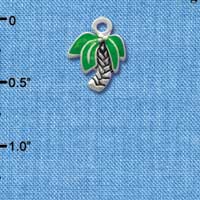 C1966* - Palm Tree Mini Silver Charm (left & right) (6 charms per package)