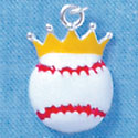 C1971 - Baseball Crown Silver Charm (6 charms per package)