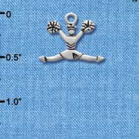 C1977 - Cheerleader Splits Silver Charm (6 charms per package)