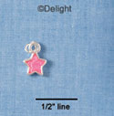 C1987+ - Star Hot Pink 2 Sided Silver Charm Mini (6 charms per package)