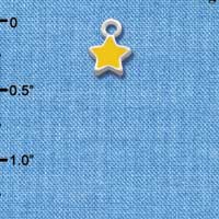 C1989+ - Star Yellow 2 Sided Silver Charm Mini (6 charms per package)