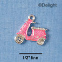 C1991* - Scooter Hot Pink Silver Charm (left & right) (6 charms per package)