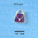C1992 - Purse With Handle Purple Silver Charm (6 charms per package)
