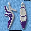 C1993+ - Ankle Strap Shoe Purple Silver Charm (6 charms per package)