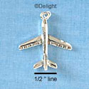 C2017+ - Airplane Silver Charm (6 charms per package)
