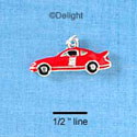 C2547* - Racing Car - Red - #3 - Silver Charm (Left and Right) ( 6 charms per package )