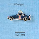 C2546* - Racing Car - Blue #2 - Silver Charm (Left and Right) ( 6 charms per package )