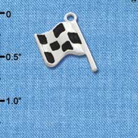 C2020* - Checkered Flag Race Silver Charm (6 charms per package)