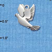 C2022* - Dove Silver Charm (6 charms per package)