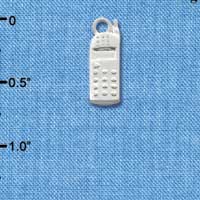 C2028 - Cell phone Silver  Charm (6 charms per package)
