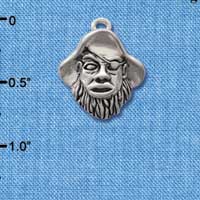 C2032 - Large Pirate Mascot - Silver Charm (6 charms per package)