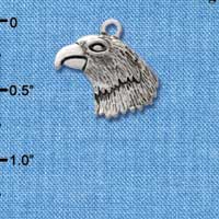 C2034* - Mascot Eagle Head Silver  Charm (6 charms per package)