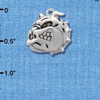 C2035* - Mascot Bulldog Silver Charm (6 charms per package)