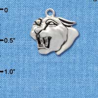 C2038* - Mascot Panther Silver Charm (6 charms per package)