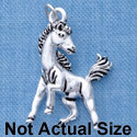 C2039* - Mascot Mustang Silver Charm (6 charms per package)