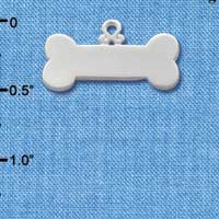 C2042 - Dog Bone Medium Silver Charm (6 charms per package)