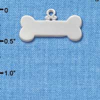 C2042 - Dog Bone Medium Silver Charm (6 charms per package)