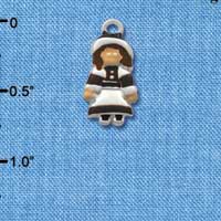 C2116 - Pilgrim Girl Silver Charm (6 charms per package)