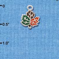 C2122 - Fall Leaf Mini Silver Charm (6 charms per package)