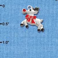 C2123* - Reindeer With Stone Silver Charm (Left & Right) (6 charms per package)