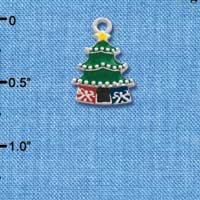 C2126 - Christmas Tree Silver Charm (6 charms per package)
