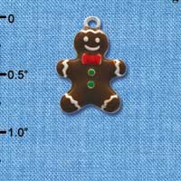 C2127 - Gingerbread Boy Silver Charm (6 charms per package)