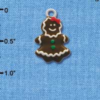 C2128 - Gingerbread Girl Silver Charm (6 charms per package)