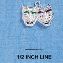 C2129 - Comedy Tragedy Mask Silver Charm (6 charms per package)