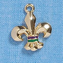 C2140 - Fleur Di Lis Gold Charm (6 charms per package)