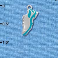 C2170* - Running Shoe Teal Silver Charm (Left & Right) (6 charms per package)