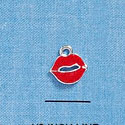C2179 - Red Lips Mini Silver Charm (6 charms per package)